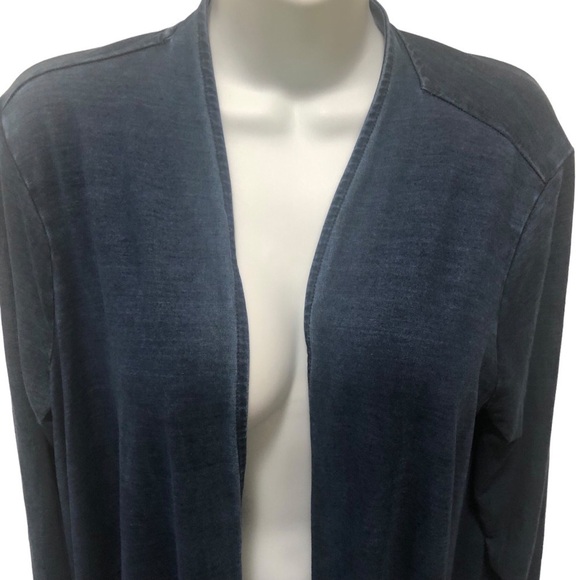 Pure Jill Indigo Ocean Wash Draped Open Concept Cardigan M Long Stretch Fall - Picture 4 of 8